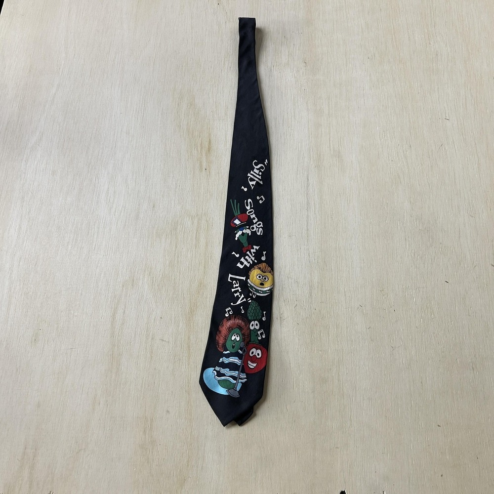 Vintage Eagles Wings VeggieTales Tie Mens One Size Black Silly Songs Larry Music